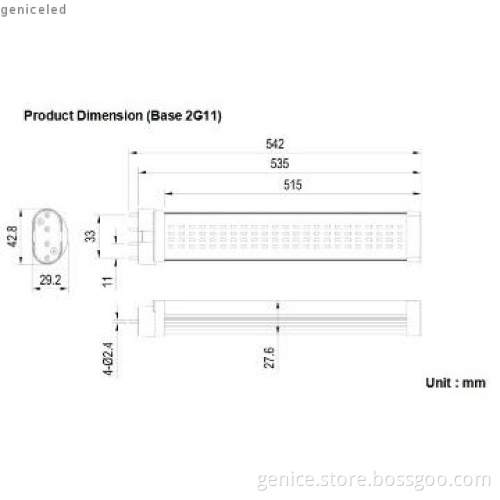 AC100-240V 18W LED PL 2G11 lamp